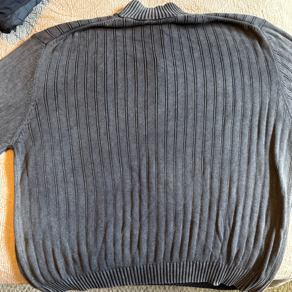 Men's Cooper Jones Gray Ribbed Sweater - Picture 4 of 4
